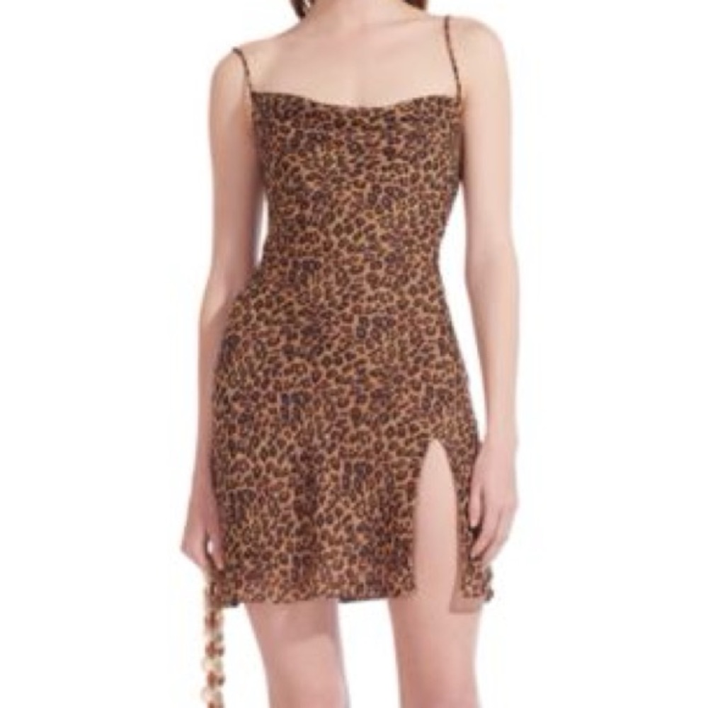STAUD Leopard Print Mini Dress